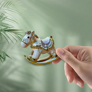 Enameled Horse-Shaped Trinket Box for Jewelry