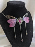 Enchanted Faerie Queen Necklace Wing Charm Goth Necklaces Y2K Jewelry