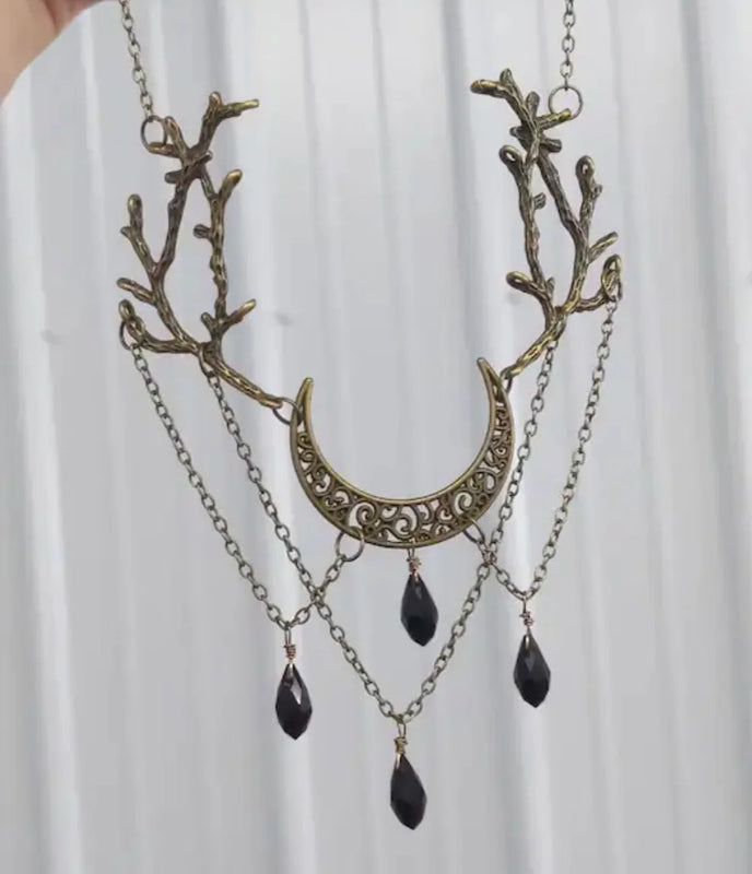 Enchanted Forest Drop Choker Statement Necklace