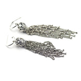 Enchanted Tassels Drop Earrings 925 Sterling Silver Wedding Dangle Earings