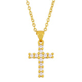 Diamond Cross Necklace Love Lock Pendant