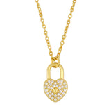 Diamond Cross Necklace Love Lock Pendant