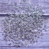 500Pcs Flower Shape Metal Beads Cap 4-5mm Jewelry Findings Charms Silver Tone