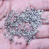 500Pcs Flower Shape Metal Beads Cap 4-5mm Jewelry Findings Charms Silver Tone