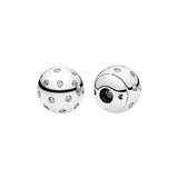 End Caps Balls DIY Rigid Wrist Cuff Bracelets Bangles Women 925 Silver