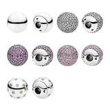 End Caps Balls DIY Rigid Wrist Cuff Bracelets Bangles Women 925 Silver