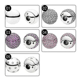 End Caps Balls DIY Rigid Wrist Cuff Bracelets Bangles Women 925 Silver