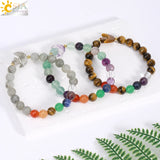 Energy Natural Stone Bracelet Star Moon Charm Bangle Amethysts Pink Quartz T019