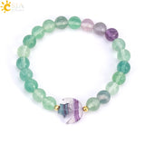 Energy Natural Stone Bracelet Star Moon Charm Bangle Amethysts Pink Quartz T019