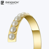 Stainless Steel Big Pearl Hoop Earrings for Women