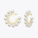 Pearl Hoop Earrings For Women Round Earring Big Circle Hoops Earings Jewelry