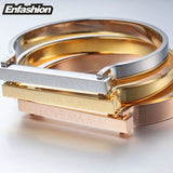 Enfashion Personalized Name Flat Bar Cuff Bracelet Bangle for Women