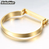 Enfashion Personalized Name Flat Bar Cuff Bracelet Bangle for Women