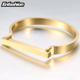 Enfashion Personalized Name Flat Bar Cuff Bracelet Bangle for Women