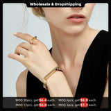 Enfashion Personalized Name Flat Bar Cuff Bracelet Bangle for Women