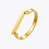 Enfashion Personalized Name Flat Bar Cuff Bracelet Bangle for Women
