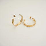 Cutout C Hoop Earrings Stainless Steel Hoops Earings For Women