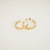 Cutout C Hoop Earrings Stainless Steel Hoops Earings For Women
