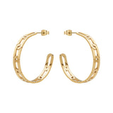 Cutout C Hoop Earrings Stainless Steel Hoops Earings For Women