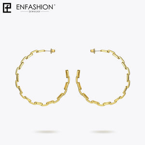 Pure Form Link Chain Hoop Earrings Big Circle Hoops Earings EF1083