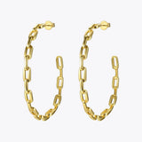 Pure Form Link Chain Hoop Earrings Big Circle Hoops Earings EF1083
