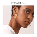 Stainless Steel Star Hoop Earrings for Women ED181079
