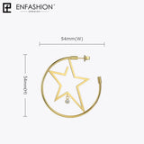 Stainless Steel Star Hoop Earrings for Women ED181079