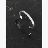 Stripe Cuff Open Bracelet Stainless Steel Bangle Women