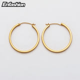 Vintage Circle Large Hoop Earrings Stainless Steel Big Hoops Earrings