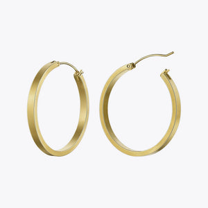 Vintage Circle Large Hoop Earrings Stainless Steel Big Hoops Earrings