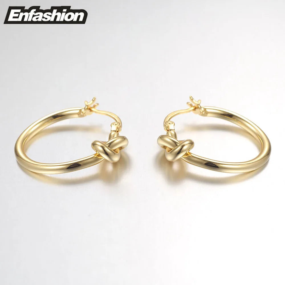 Classic Knot Hoop Earrings Round Earrings For Women Jewelry
