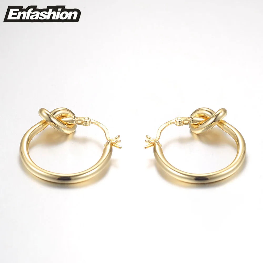 Classic Knot Hoop Earrings Round Earrings For Women Jewelry