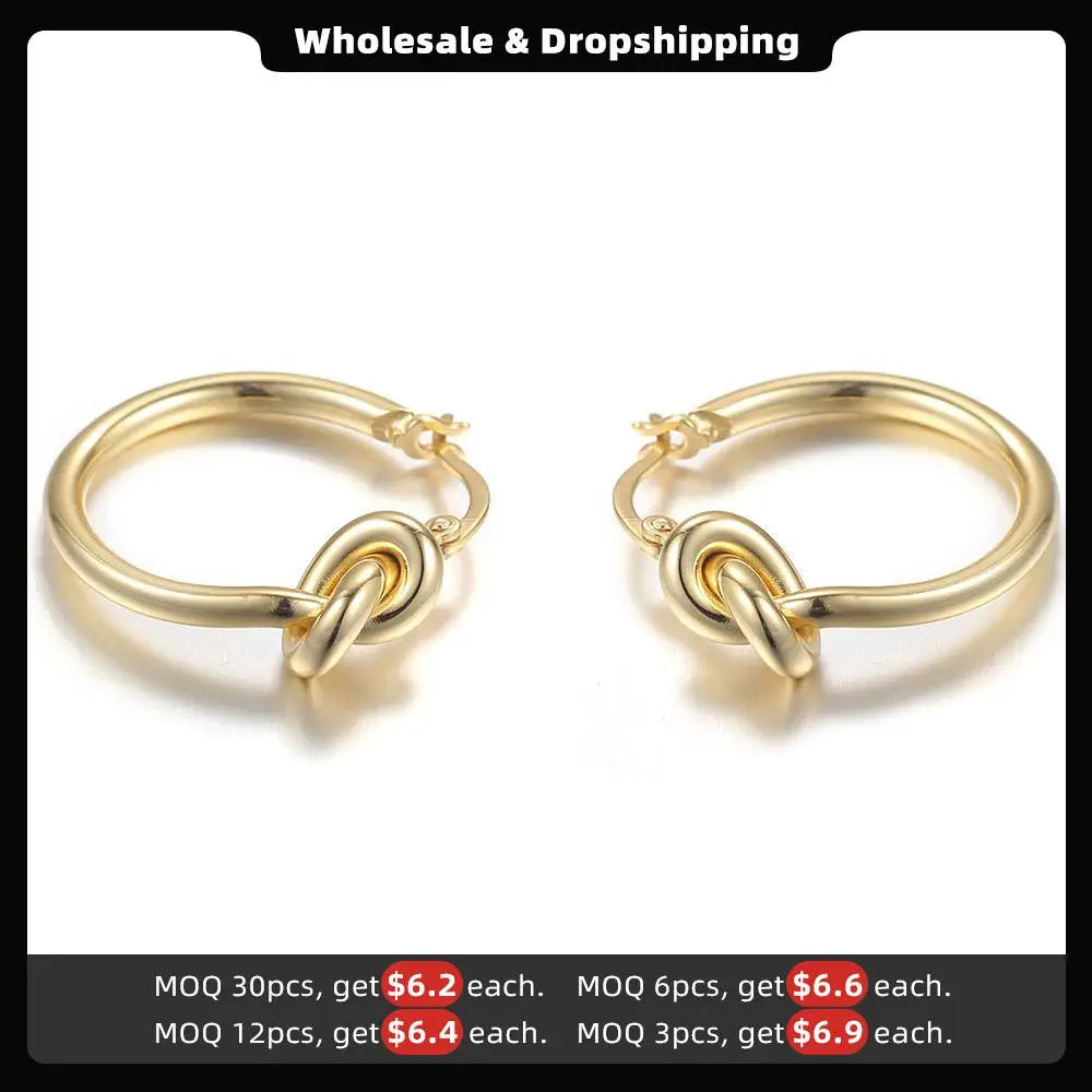 Classic Knot Hoop Earrings Round Earrings For Women Jewelry