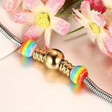 LGBT Rainbow Ball Charm Bracelet Stainless Steel