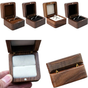 Wooden Ring Storage Box Jewelry Box Holder Lover Display Box