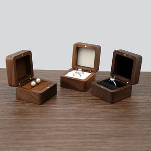Engagement Love Gift Wooden Case Jewelry Box Ring Storage Box