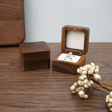 Engagement Love Gift Wooden Case Jewelry Box Ring Storage Box