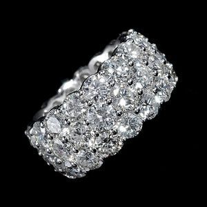 Vintage Wedding Bands Micro Pave 3 Rows Engagement Rings Jewelry Women