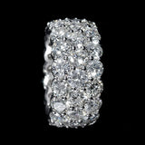 Vintage Wedding Bands Micro Pave 3 Rows Engagement Rings Jewelry Women