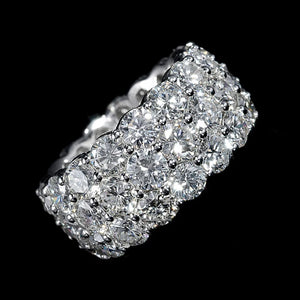 Vintage Wedding Bands Micro Pave 3 Rows Engagement Rings Jewelry Women