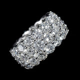 Vintage Wedding Bands Micro Pave 3 Rows Engagement Rings Jewelry Women