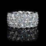Vintage Wedding Bands Micro Pave 3 Rows Engagement Rings Jewelry Women