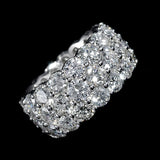 Vintage Wedding Bands Micro Pave 3 Rows Engagement Rings Jewelry Women