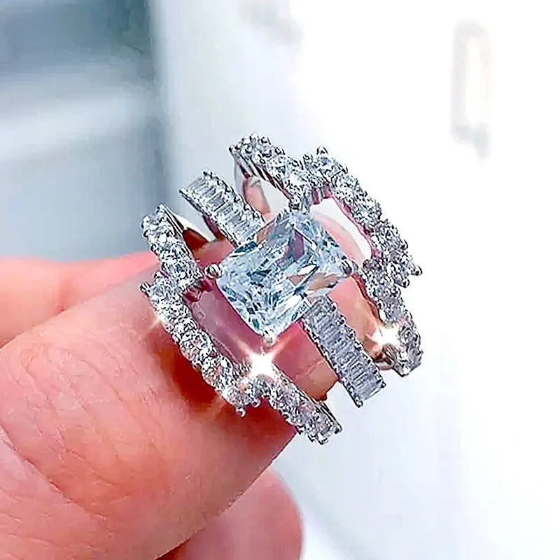 Vintage Wedding Bands Bling Bling 3Pcs