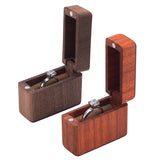 Walnut Wooden Engagement Ring Box with Magnet Cover