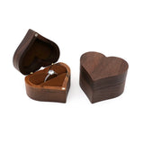 Heart Shape Wooden Engagement Ring Box
