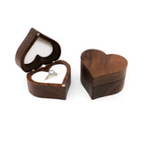 Heart Shape Wooden Engagement Ring Box