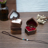 Heart Shape Wooden Engagement Ring Box