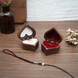 Heart Shape Wooden Engagement Ring Box