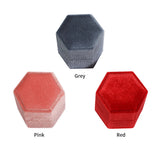 Engagement Ring Box Jewelry Display Corduroy Soft Square Hexagonal Slot Holder W